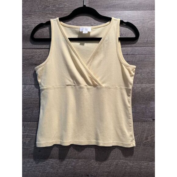 Ann Taylor Loft Yellow Top Sz Medium Petite - Picture 1 of 3